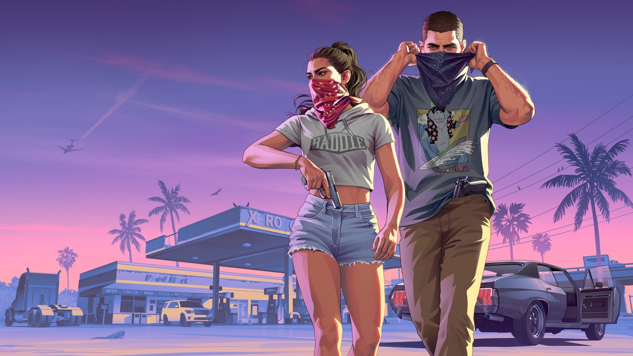 Jason and Lucia mid-robbery in an official GTA 6 screenshot