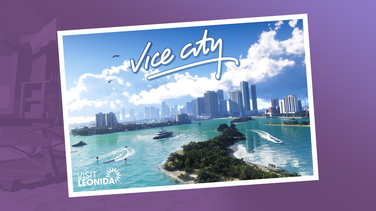 Official GTA 6 Vice City postcard artwork